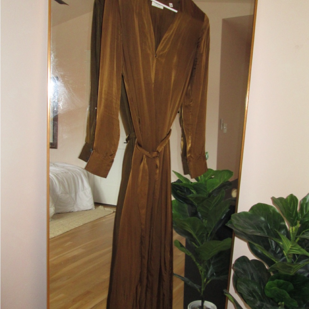 Billy Reid Brown V-Neck Dress